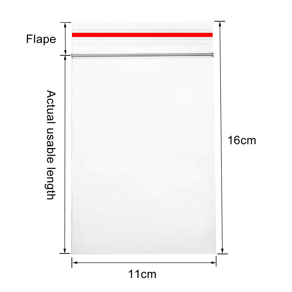 

100 шт., самозапечатывающиеся прозрачные целлофановые пакеты, закрывающиеся пластиковые полиэтиленовые пакеты с застежкой-молнией с красными краями, полиэтиленовые пакеты для фотографий, открыток, ювелирных документов, хлебобулочных изделий, печенья, конф