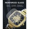 TEVISE Luminous Square Hollow Dial Men's Stainless Steel Waterproof Automatic Mechanical Watch Fashion Business Skeleton Watches