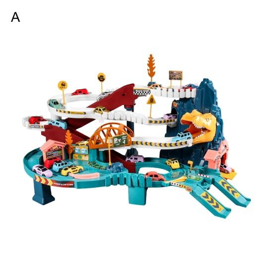 1 Set Dinosaurier Track Spielzeug mit Kleine Autos Karte Aufkleber Mountain Road Dino