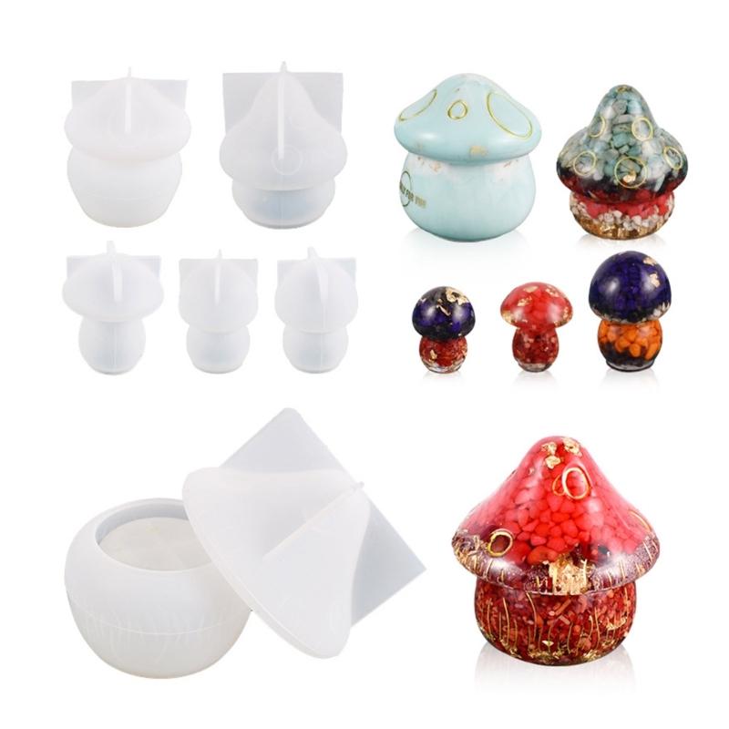 7 Stück kleiner Pilz-Schmuck Silikonformen Epoxid-Schmuckform Harz-Gießform Anhängerform Geeignet für DIY-Bastelarbeiten