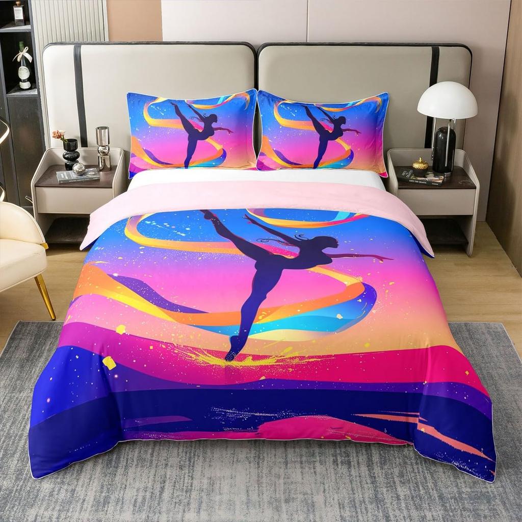 Steppdecke Gymnastik Für Kinder Jugendliche Mädchen Queen Leicht S Sport-Thema Bettwäsche-Sets Schlafzimmer-Dekoration Ohne Steppdecke