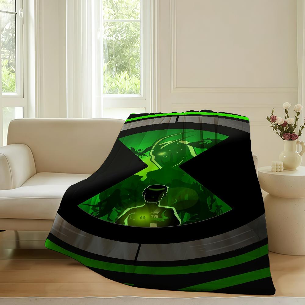 Adventure Cartoon B Ben 10 Blanket For Sofa Office Bed Plane Travel Sleep Read Relax Camping Soft And Warm