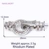 Shiny 18K Gold Plated Brass Zircon Connections Clasps Round Pearl Clasps Fasteners For DIY Bracelet Necklace Making Accessories
