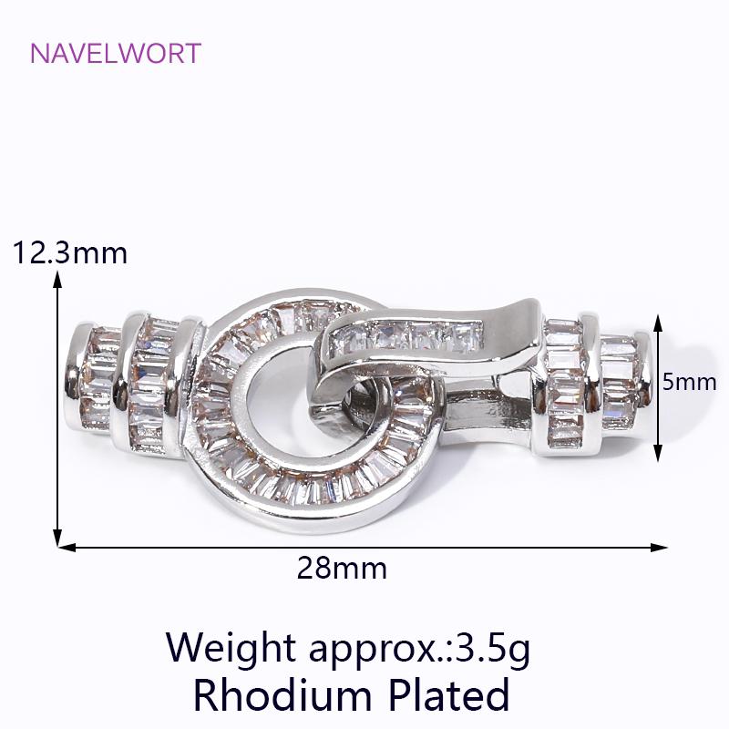 

Shiny 18K Gold Plated Brass Zircon Connections Clasps Round Pearl Clasps Fasteners For DIY Bracelet Necklace Making Accessories 1 piece