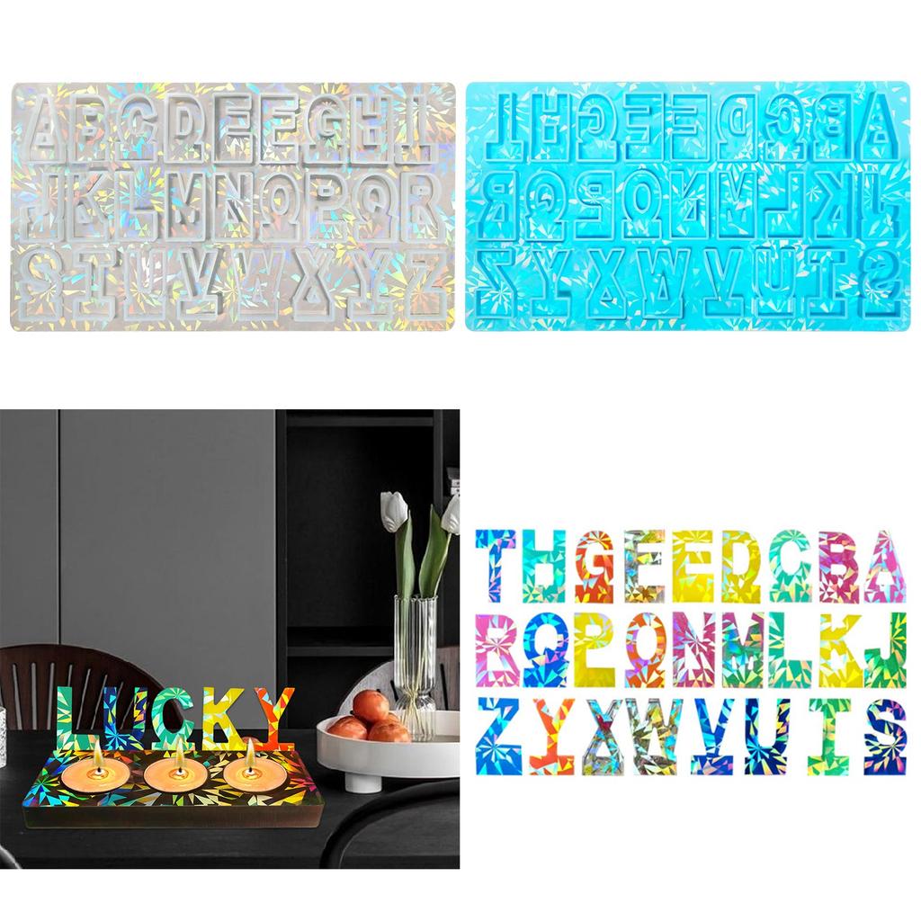 Silicone Alphabets Resin Casting Molds Ste Reusable Letter Mold Set for Jewelry Making Keychains Pendants Crafts