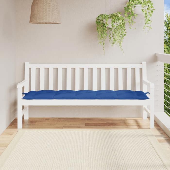 VidaXL Garden Bench Cushion, Bench Cover with String Ties, Waterproof Outdoor Cushion, Royal Blue 361631