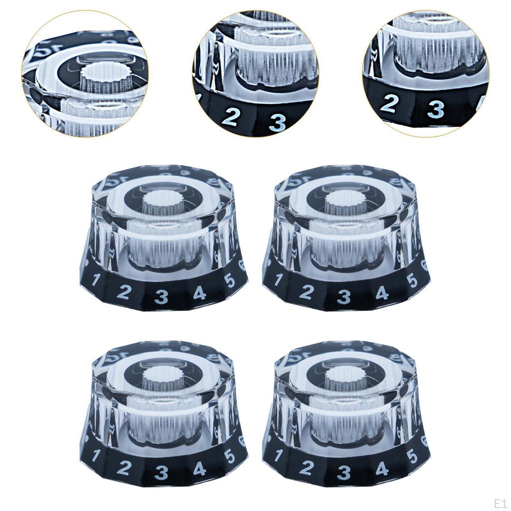 4 Pieces Guitar Knobs Electric Top Hat Portable Potentiometer Knob Accessories Repair