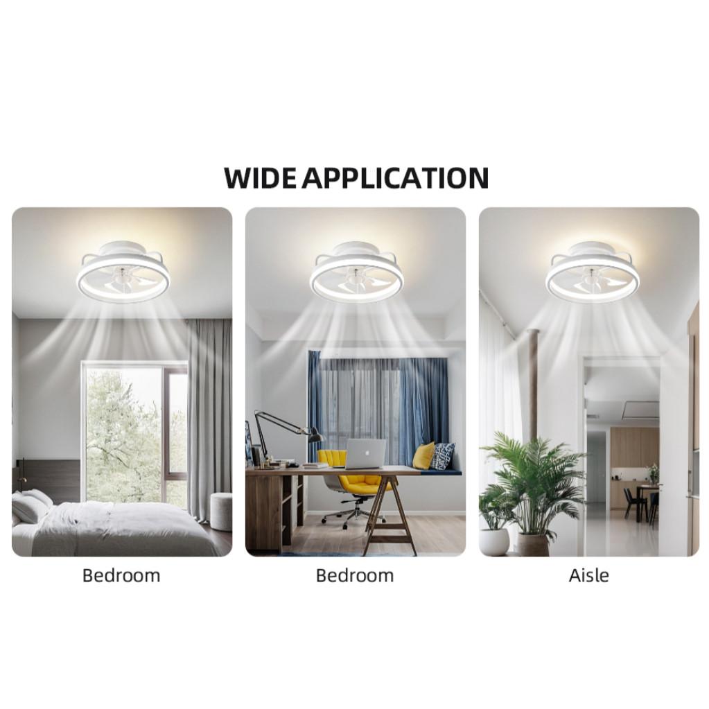 13.5inchs Minimalist Ceiling Fan With Light Household Small Electric Ceiling Fan Light Toilet/Kitchen DC Motor Fan Lamp