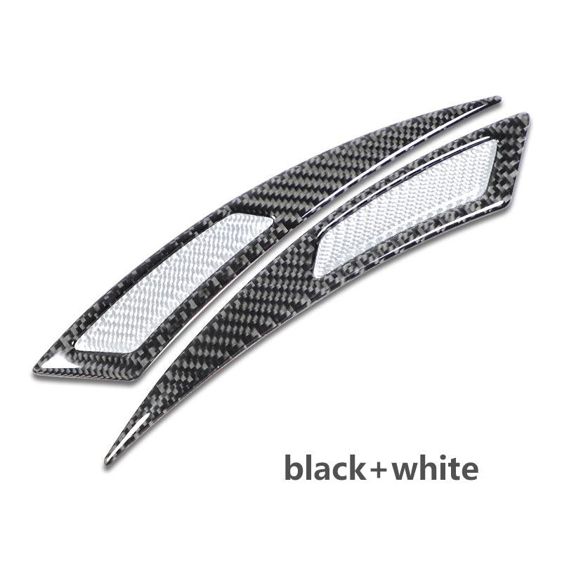 Fender Stripe Car Wheel Eyebrow Protector Lip Wheel-arch Trim Arch Extender Decorative Scratch Proof Carbon Fiber Sticker black and white