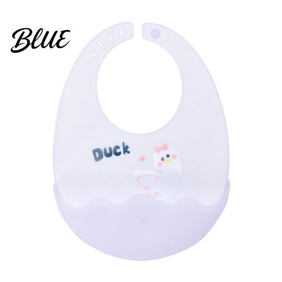Adjustable Infant Eating Bibs Silicone Baby Bib with Food Catcher Pocket Waterproof Lightweight Neck Babies Feeding Bib Foldable for Toddler