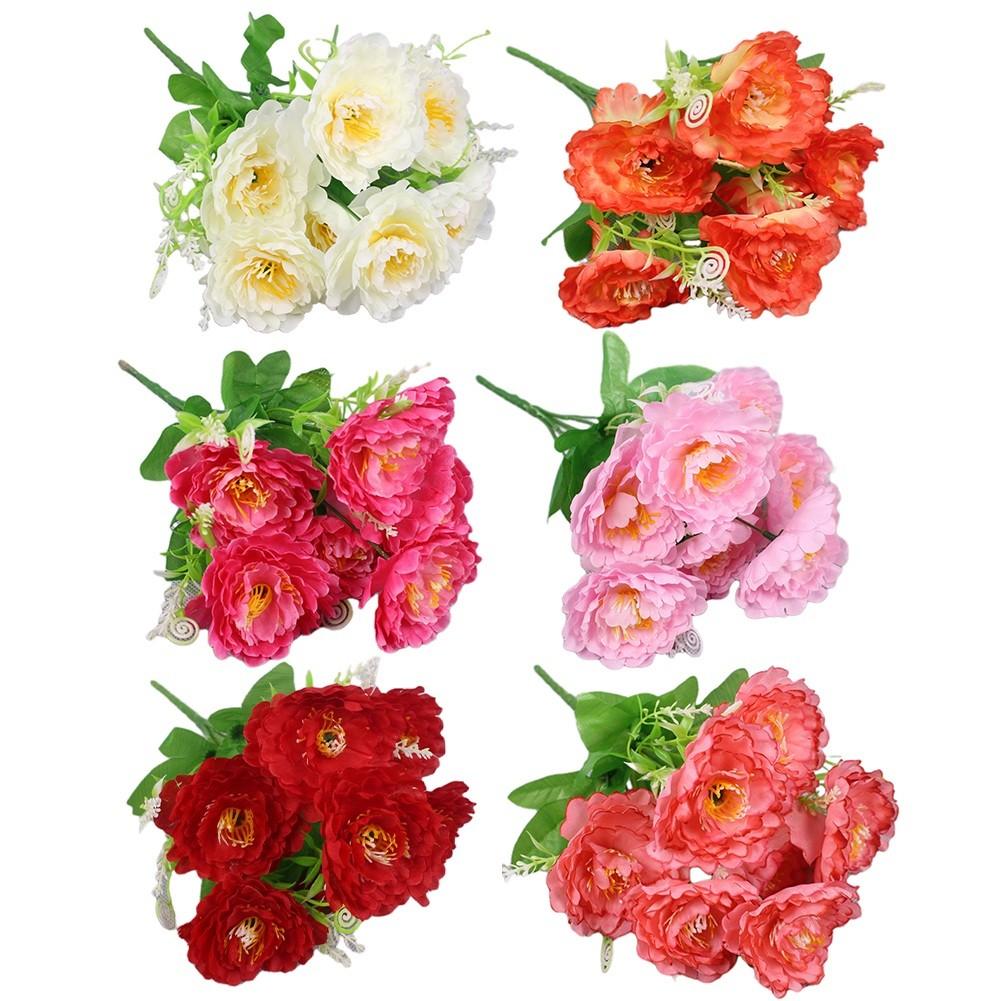 

Simulated 7 small handfuls of peonies for home decoration silk flowers оранжевый