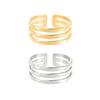 Thumb Ring Geometric Lines Shape Adjustable Opening Design Finger Ring Stainless Steel Finger Band Versatile Jewelry