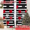 2D Flat Printing  2pcs Heart Stripes Popular Curtain Cloth Versatile Polyester Curtains Room Decor for Living Room   Office