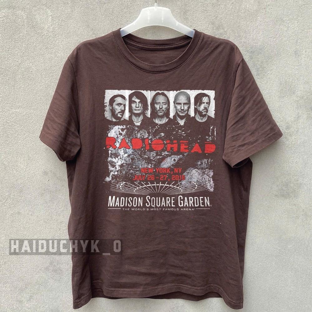 Футболка унисекс Radiohead Rock Band Винтажная Коричневая Размер S-5XL Унисекс Футболка XXL