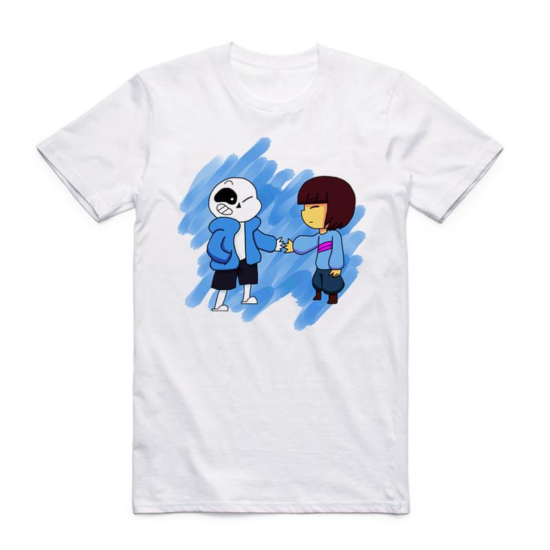 

2019 Men Women Print Undertale Fashion T Shirt Summer Short Sleeves O Neck Skull Brother Undertale Sans And Papyrus T-shirt 4XL