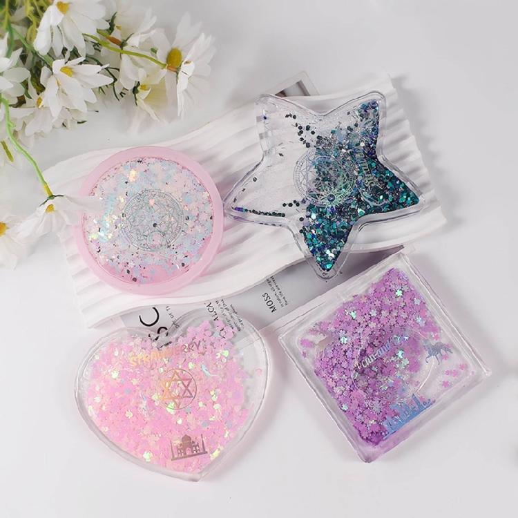 Heart Round-Star Silicone Resin Mold Coaster Shaker Epoxy Molds Quicksand