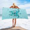 Popular Ocean Turtle Pattern Beach Towel Microfiber Absorbent Bath Towel Quick-Drying Double-Sided Velvet Beach Blanket
