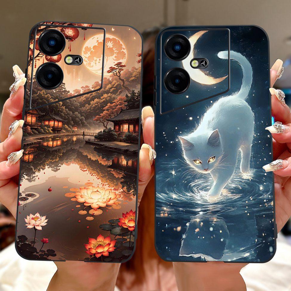 6,82'' Für Techno Pova Neo3 LH6n Rückabdeckung Für Tecno Pova Neo 3 Hülle Silikon Luxus Mode Niedliche Cartoon Katze Stoßfest Funda