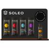 Soleo Display Stand with Space for a Gel Tan Activator Bottle and Sachets (4 Black Hooks)