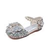 Children's flat crystal princess shoes new primary school students performance stage host single shoes model catwalk girls shoes