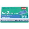 PLESIU MEselected MAX No.3-1M Flat Clinch Staples (24/6) for Office - 4 Boxes (4,000-Staples) - Silver