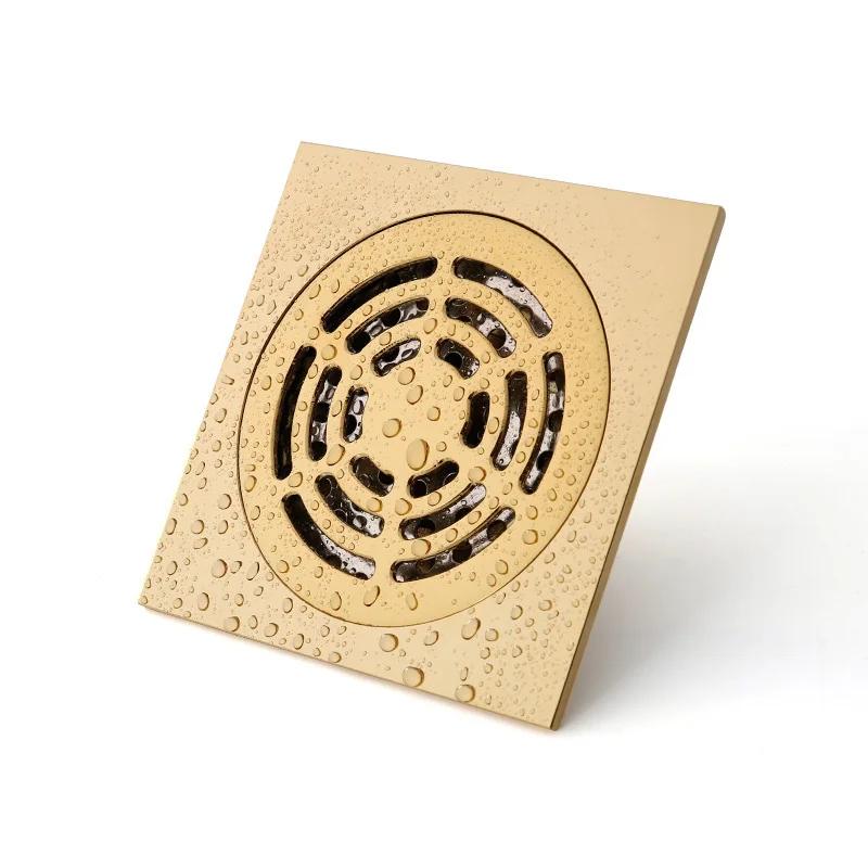 10x10cm Square Brass Floor Drain, Odor Proof Floor Drain Cover, Bathroom Shower Hardware, Bathroom Accessories Shower Drain