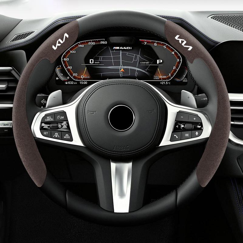 2026 Hot Car Sticker New Car Steering Wheel Cover Suede Leather Protection Anti-slip Cover For Kia Ceed Sportage Picanto Cerato 