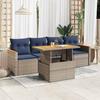 VidaXL Garden Lounge Set 5 Pcs with Grey Cushions Wicker, Outdoor Sofa Set, Corner Sofa Set 3327435