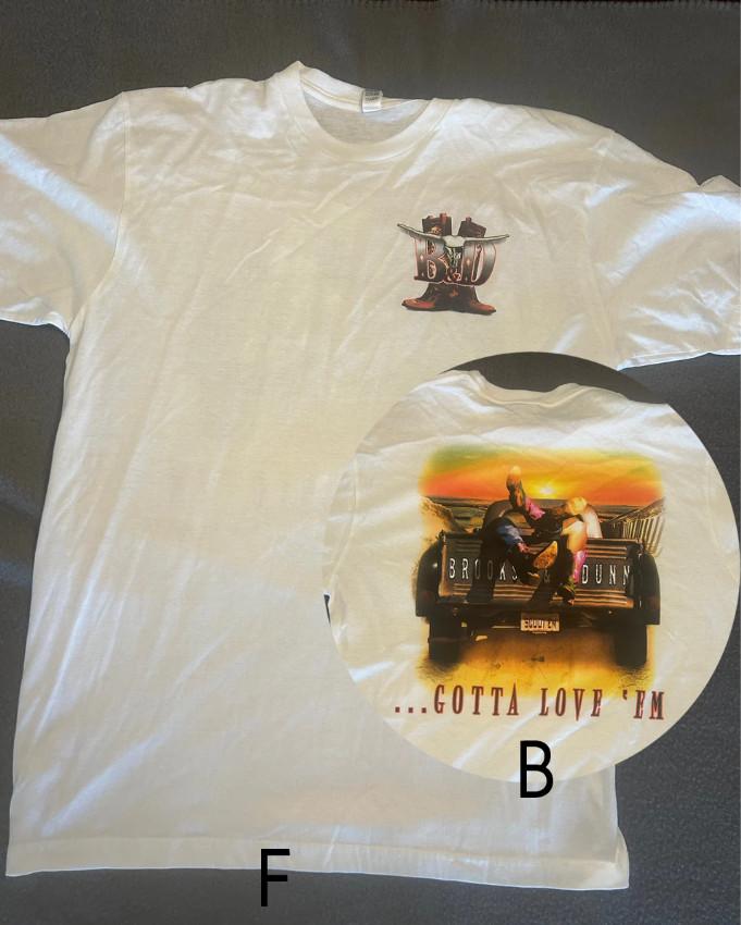 Brooks and Dunn Vintage 90s Concert Music Gotta Love Em Tour T-Shirt White count L