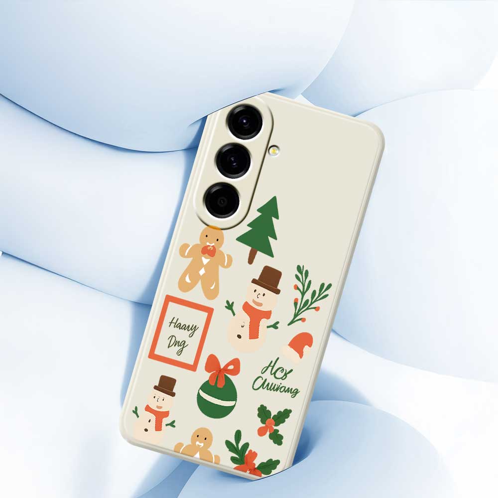For Samsung Galaxy A56 5G Case Christmas Snowman Pattern Printing Straight Edge TPU Phone Back Cover
