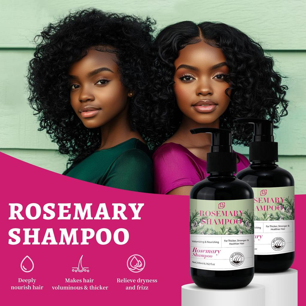 Rosemary Hair Thickening Shampoo: Thickening and Strengthening Formula for Men & Women - with Tea Tree Oil Biotin Mint - For Thinning Fine Hair