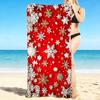 1Pc Snowflakes Background Beach Towel Quick Dry Multiuse For Beach Pool Gym Yoga Home Travel Christmas Halloween Xmas Gift S1145