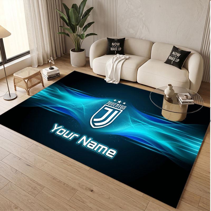 Tappeto Personalizzato Modello Juventus FC Stampa Nome Testo Morbido Antiscivolo Tappeto per Pavimento per Decorazione Interna Casa