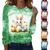 Langarmshirts für Damen, niedlicher Aufdruck, Grafik-T-Shirts, Blusen, lässig, Übergröße, Basic-Tops, Pullover