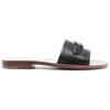 Rubber Sole Quiet Slide Slippers Women's Brown CI200-BLK