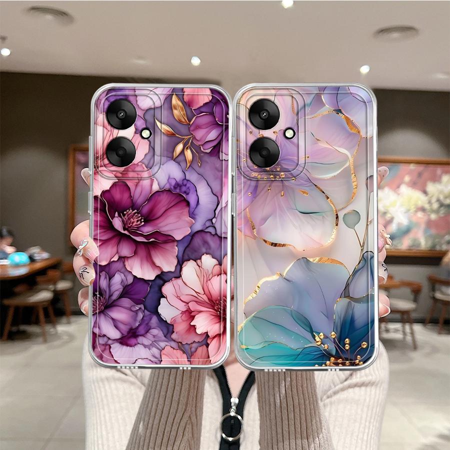Case for Xiaomi Poco X3 NFC X3 Pro Soft Phone Cover Beautiful Flower Marble