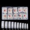 Nail Art Tips Set - 500 Pieces Natural & Transparent Full/Half Cover, French White