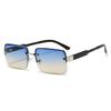 Korean Fashion Aviator Sunglasses For Men And Women Metal Small Square Frame Gradient Lens Shades Glasses Outdoor UV Resistance