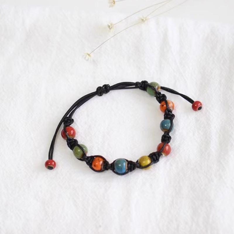 

Ручной работы красочный керамический браслет с бусинами для женщин мужчин этнический стиль регулируемый браслет ювелирные аксессуары подарки
