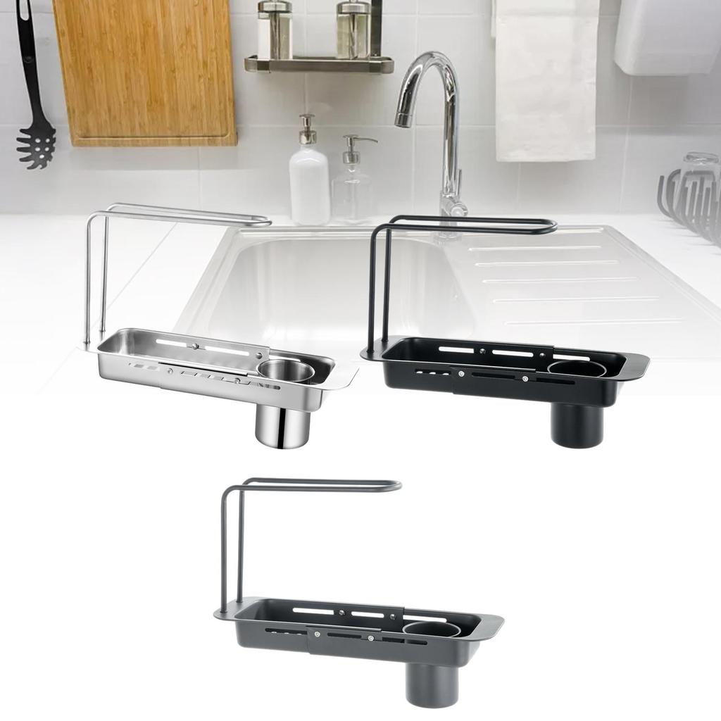 Sink Drain Rack Stainless Steel Storage Organizer Drain Basket Multifunctional Sponge Organizer Storage Shelf Kitchen Gadgets