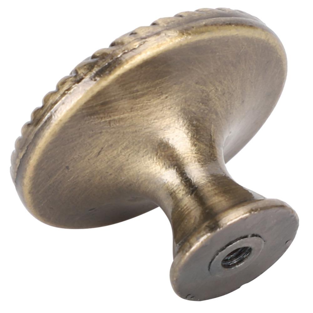 10 Set Simple Design Zinc Alloy Office Handle Solid Round 31*27mm Door Pulls Vintage Antique Brass Cabinet Handle Home Decor