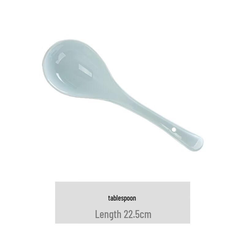 Chinese Style Celadon Ceramic Soup Spoon Large Soup Spoon