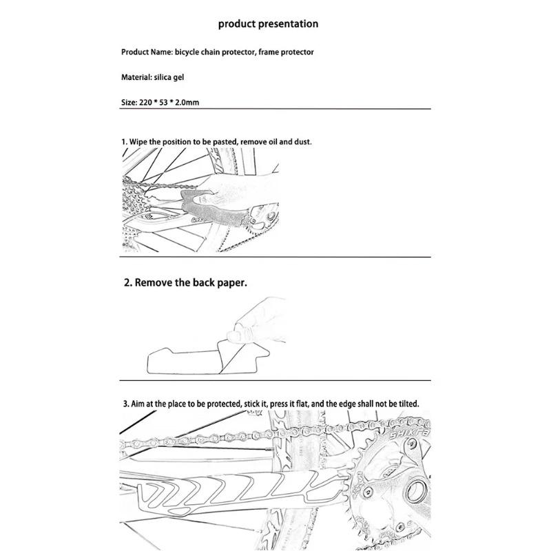 Silicone Bike Chainstay Protector Sticker, Self-Adhesive Scratch Proof Frame Guard,Easy Install Mountain Bicycle Protective Film