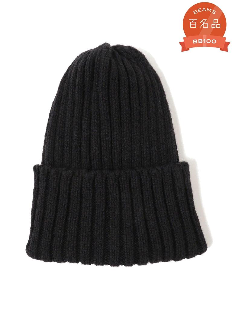[BEAMS PLUS] Wool Watch Cap for Men, BLACK - 38410023247