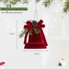 Wine Red Flocked Ball Christmas Bells Window Decor Pendant