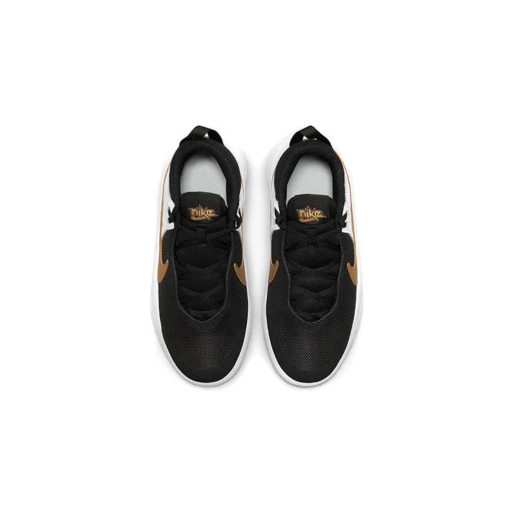 Nike Team Hustle D10 Grade School 'Black Metallic Gold' (Unisex) Black / White / Photon Dust / Metallic Gold Kids' Basketball Shoes CW6735 002