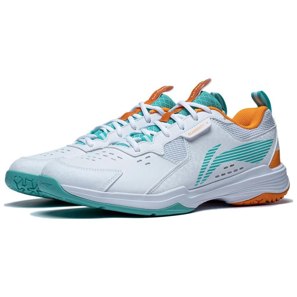 Li Ning Ace Badminton Shoes Unisex Low top White/Green/Orange AYTT001-2