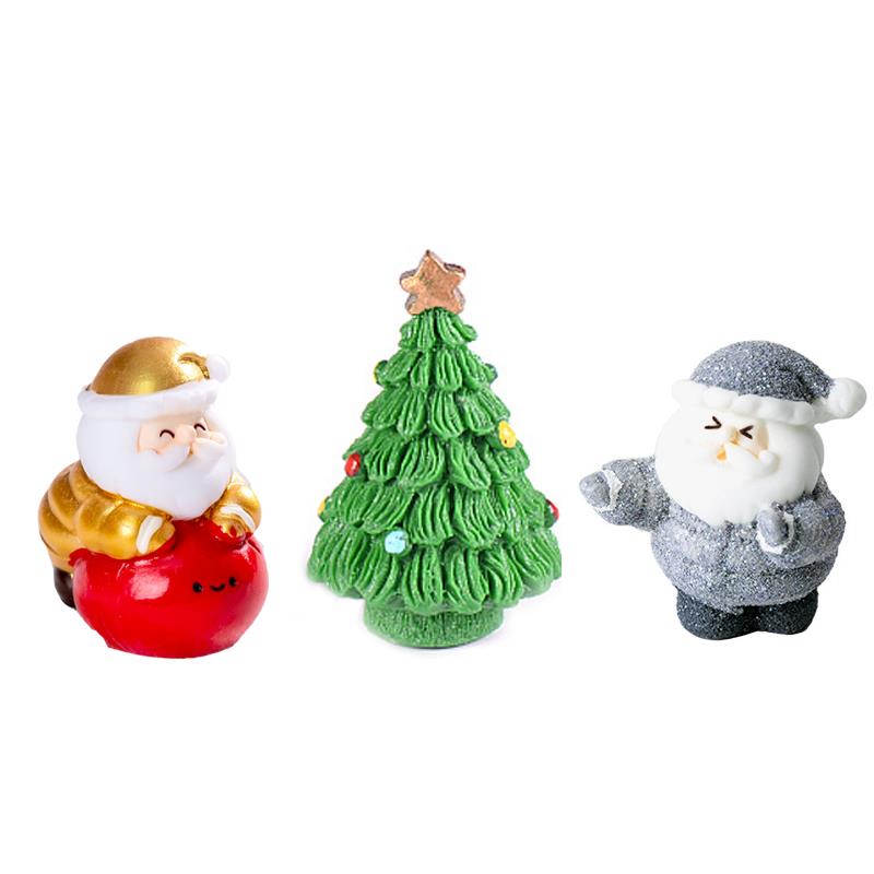 2-12pcs/Set Christmas Miniature Santa Claus Sled Reindeer Gift Train Terrarium Figurines Fairy Garden Decor Snow Landscape Model