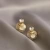 Design Sense Classic Front And Back Hanging Opals Earrings Korean Fashion Jewelry Party Luxury Accessories For Woman ‘S Gift