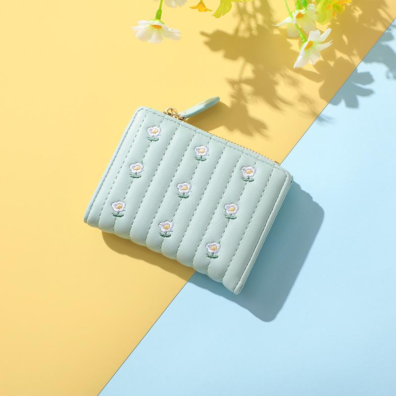 Women's Floral Zipper Card Holder & Coin Purse – Short and Simple Design for Summer